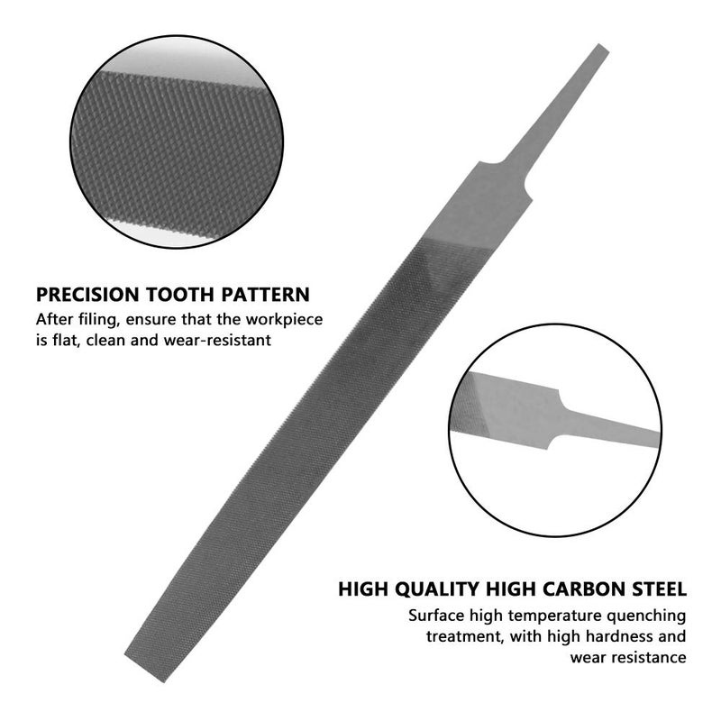 KALIM Flat Medium Cut File, Double Cut Teeth, 6'' Length, Made of High Carbon Steel, Hand File Without Handle Suitable for Wood, Metal, Sharpening, etc. - Image 4